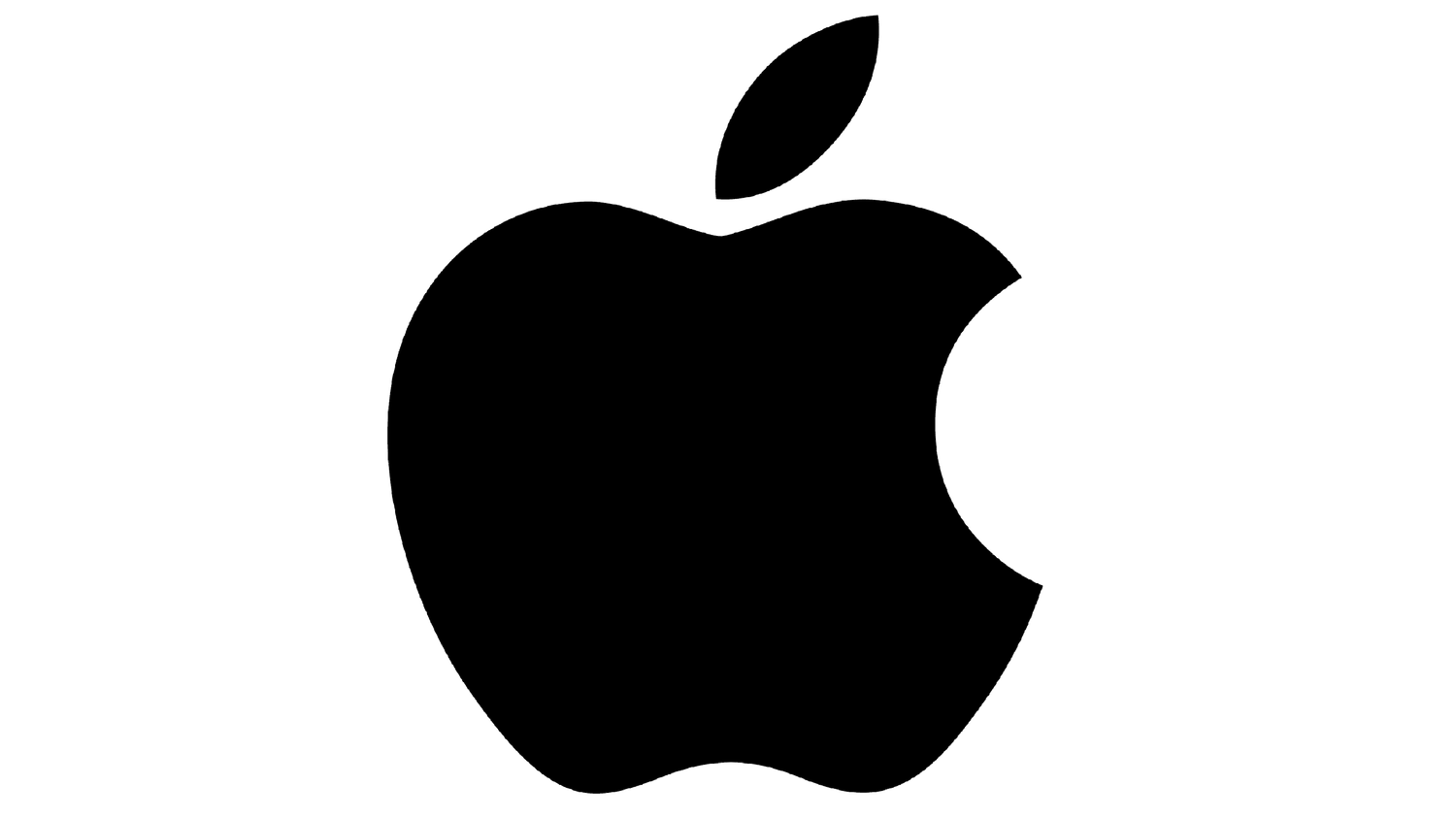 Black apple silhouette with a leaf on a transparent background, fruit icon graphic