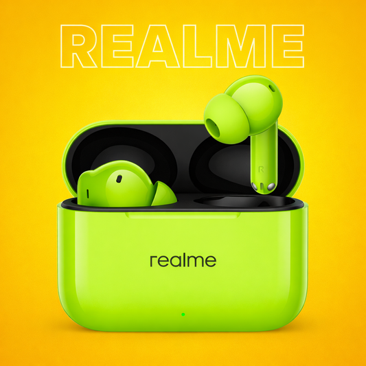 realme Buds T200 Replacement Parts (Single Parts) Replacement Left/Right Earbud & Charging Case | LostMyBuds.in original left right earbuds charging case replacement image